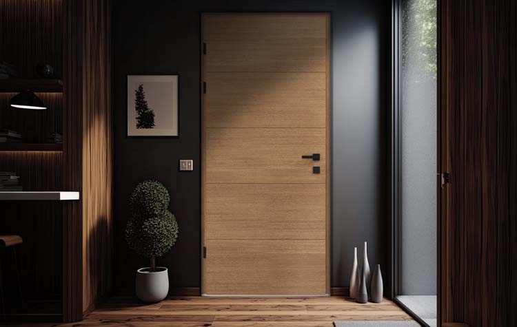 Porte extérieure meranti Ebro horizontale nature G SUR MESURE