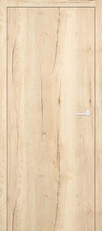 Porte intérieure complète Invisible Flat realwood oak 201,5x93cm tubulaire gauche + châssis 30cm