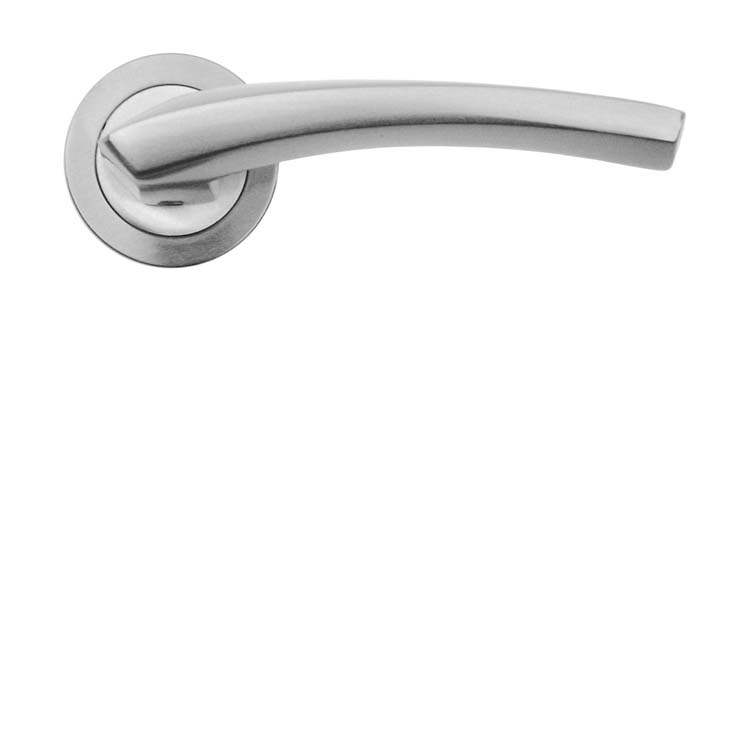 Poignée de porte ferrara look inox sans rosace