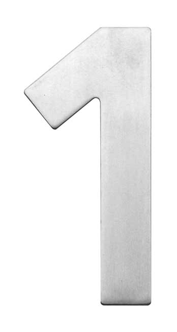 Huisnummer 1 inox 13cm