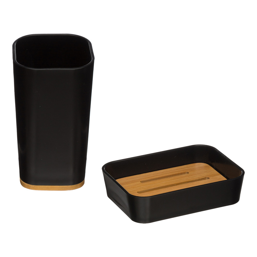 Porte-savon et gobelet Origi noir 8,7x2,7x11,8cm