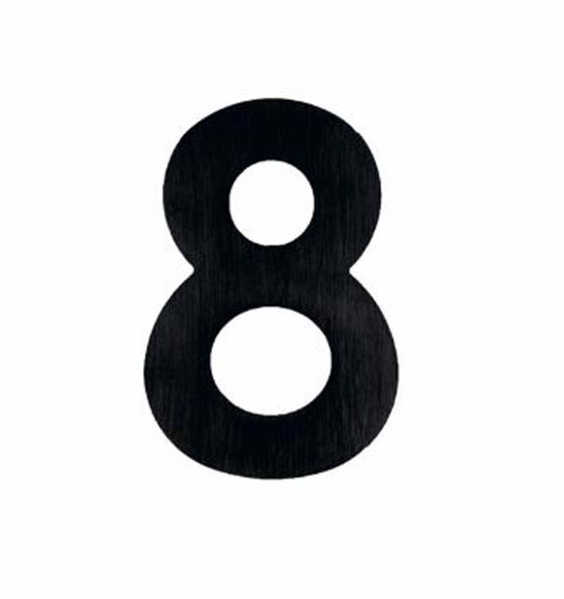Numéro de maison pro 8 noir structure UV 5 cm autocollant