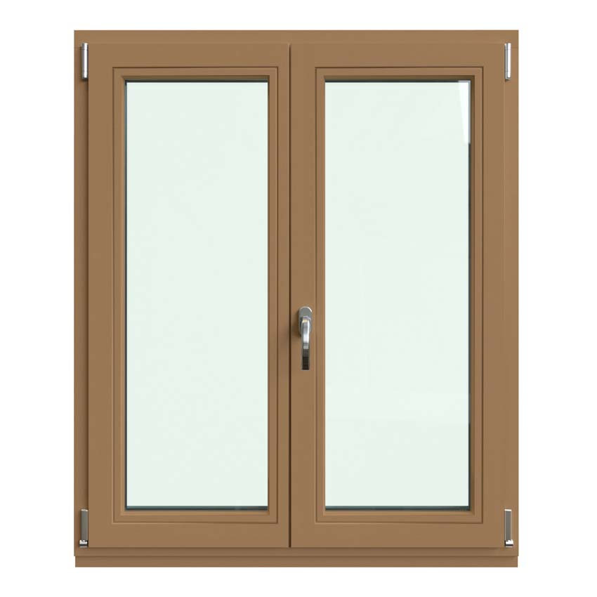 Draaikiepraam 2-vleugel Vardelux Meranti hout 68mm naturel B1400xH1000mm rechts opendraaiend