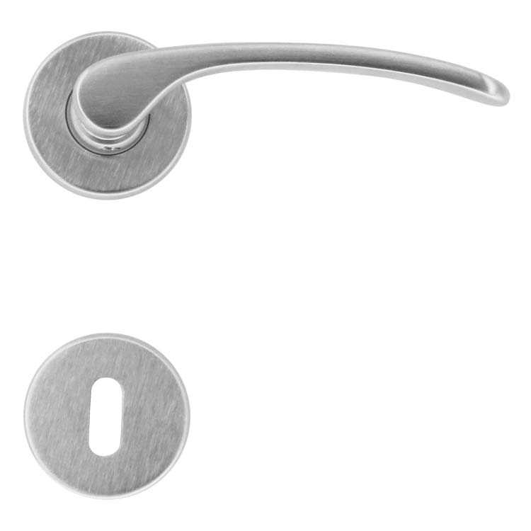 Poignée de porte piacenza chrome brossé rosace barbe