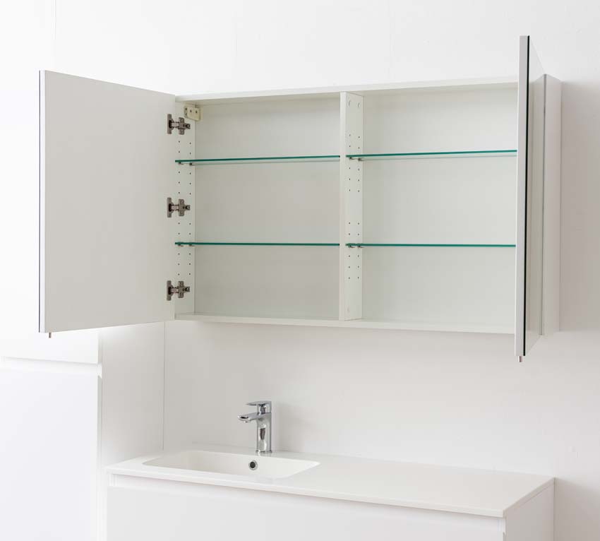Badkamermeubel Tibo wit met enkele wastafel glanzend wit 120cm