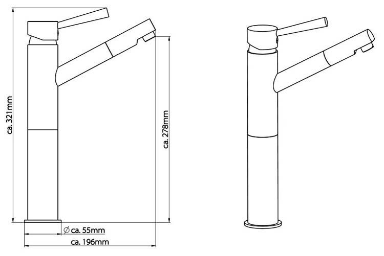 Wastafelkraan verhoogd Charlotte 32,10cm chroom Wastafelkraan verhoogd Charlotte 32,10cm chroom