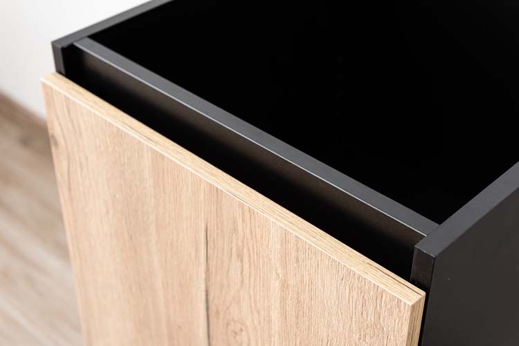 Keukenkast Plenti onderkast zwart/houtlook 50x78cm