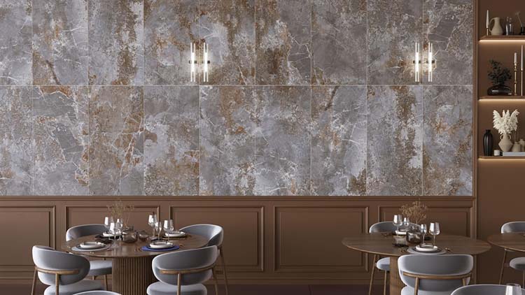 Carrelage de sol et mural Jupiter imitation marbre gris mat 60x120cm