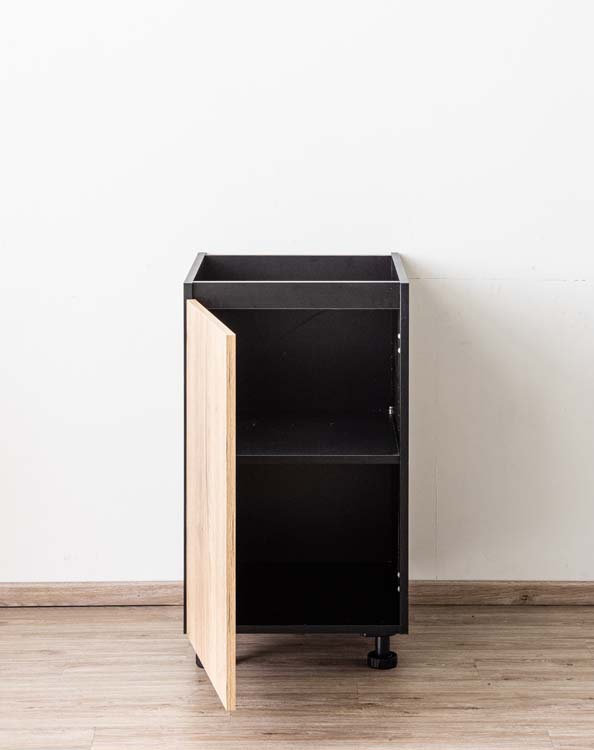 Armoire de cuisine Plenti meuble bas, noir/aspect bois, 50x78cm