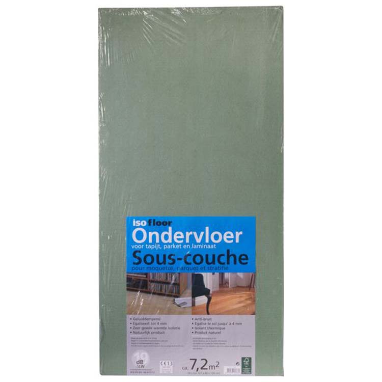 Sous-plancher pour sol stratifié carrelages vertes 7x1200x600mm