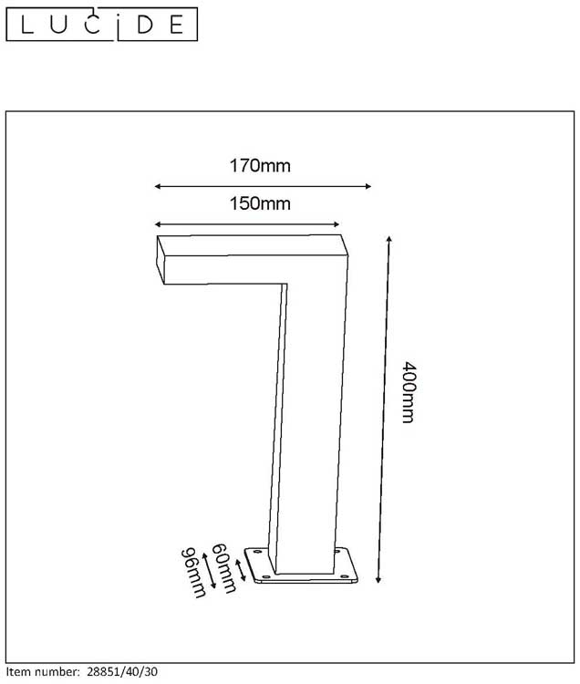 Lucide TEXAS - Borne Extérieur - LED - 6W - IP54 - Anthracite Lucide TEXAS - Borne Extérieur - LED - 6W - IP54 - Anthracite