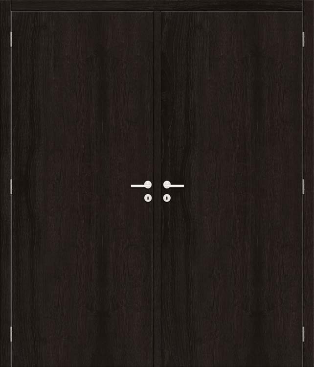 Porte intérieure double complète Black Oak verticale 2x93x201,5cm tubulaire