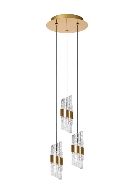 Suspension - or/laiton - Ø25cm - LED - 3x8W - 2700K
