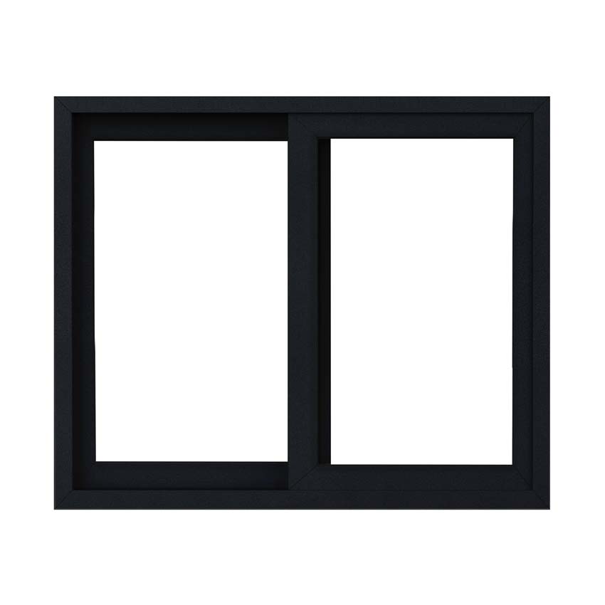 Schuifraam dubbel PVC zwart/zwart maatwerk