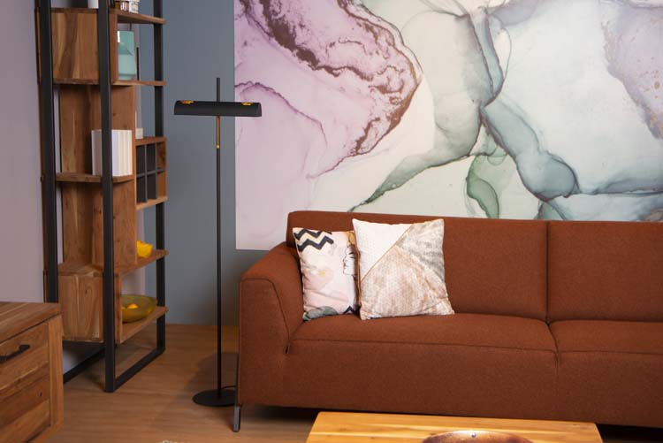 Staande lamp - zwart - H140cm - 2xE27 - 40W