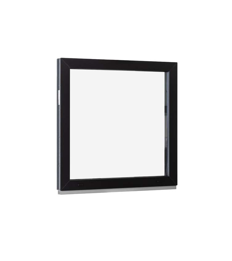 Châssis fixe pvc Deceuninck Elegant Infinity noir/noir B900xH900 mm
