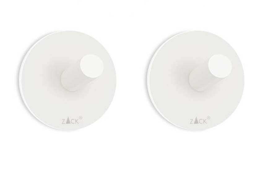 Crochet pour serviette Zack Peco blanc Ø4,5cm set de 2