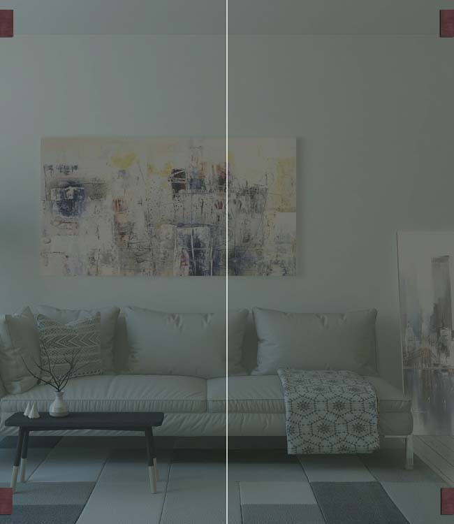 Dubbele glazen binnendeur Sky Grey gerookt glas op maat - scharnieren brons