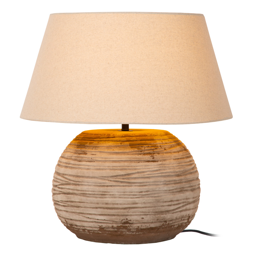 Lucide Vibes Denise - Lampe de table - Ø55cm - 1xE27 - Brun