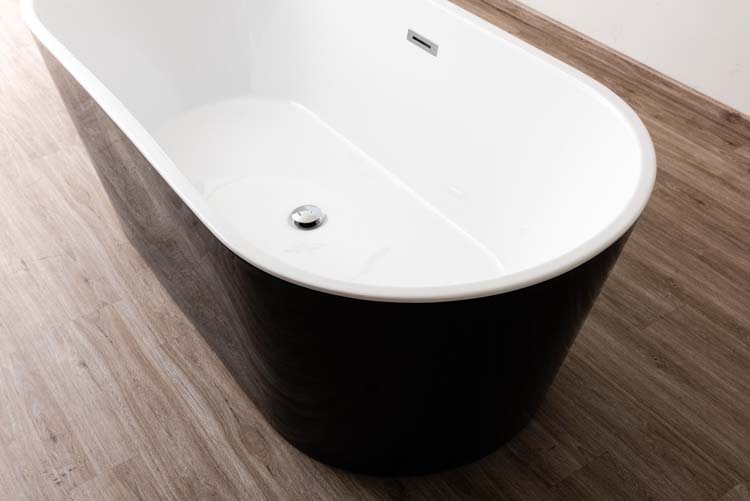 Baignoire îlot Belle noir/blanc 170x80cm