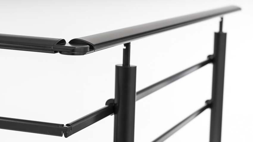Kit garde-corps Talaka aluminium noir 250cm fixation latérale