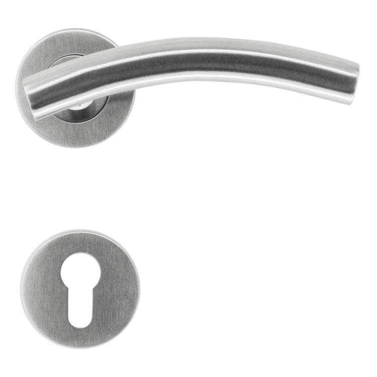 Deurkruk pro bari 19mm inox plus cilinderrozet
