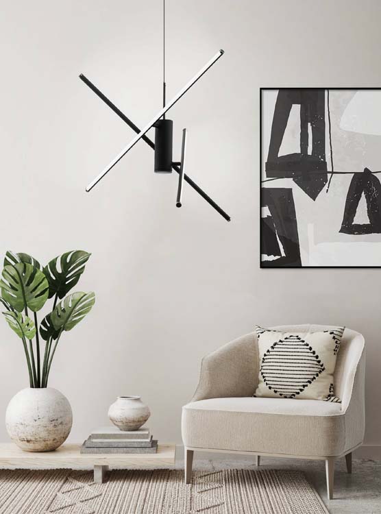 Hanglamp zwart ster 29W 4000LM dimbaar