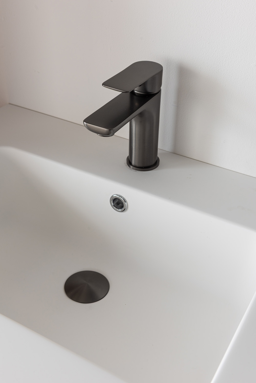 Meuble de salle de bains Tarik chêne Nordic suspendu avec double vasque blanc mat 120cm