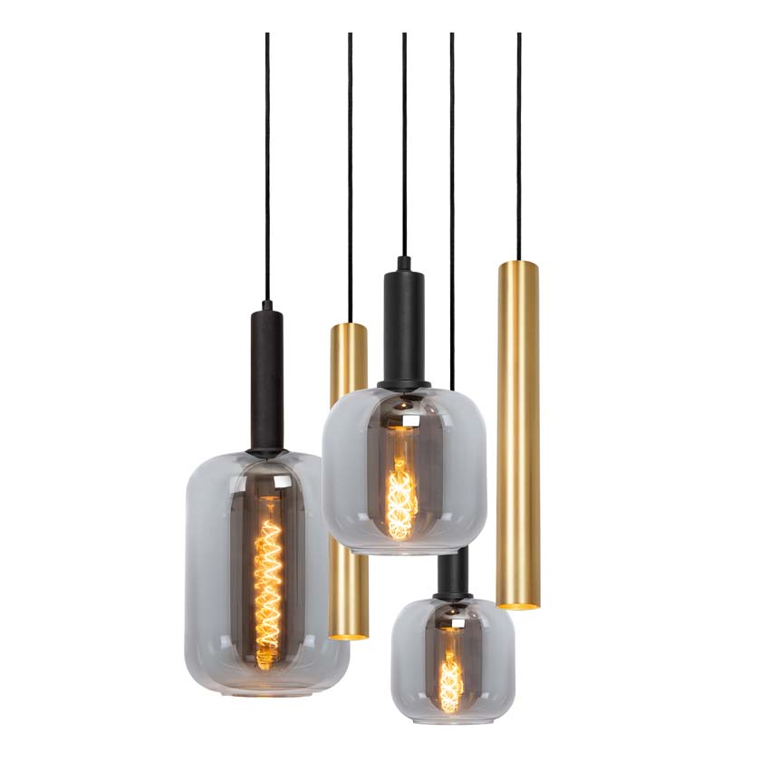 Lucide JOANET - Hanglamp - Ø 65 cm - 4xE27 - Messing