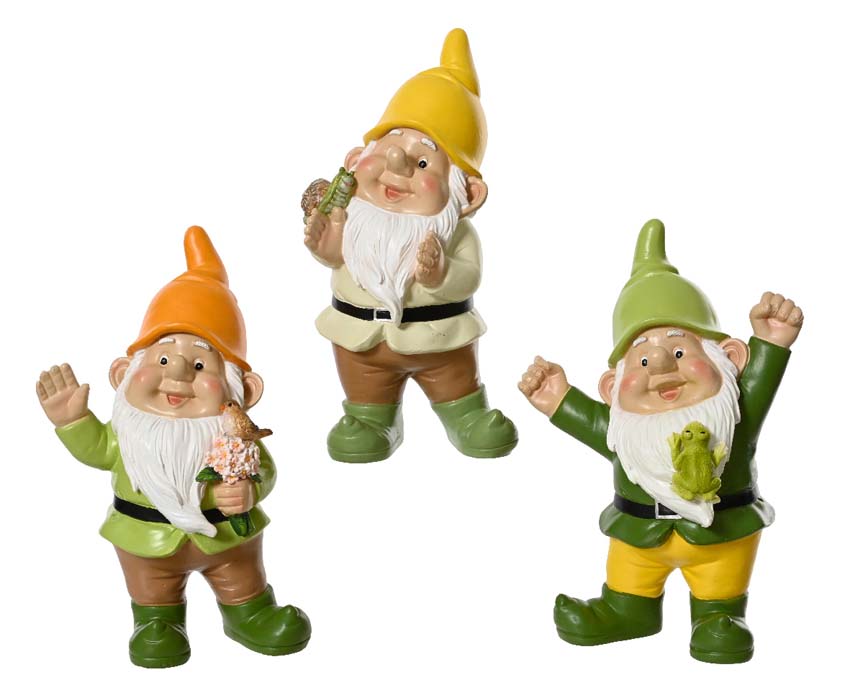 Figurine de lutin les bras levés polyrésine multicolore 11,6x11,5x23,5cm