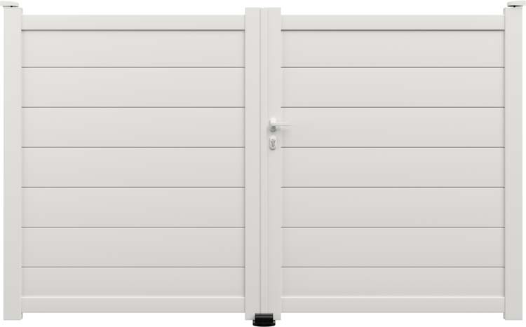 Portail battant Salamanca alu blanc sur mesure droit