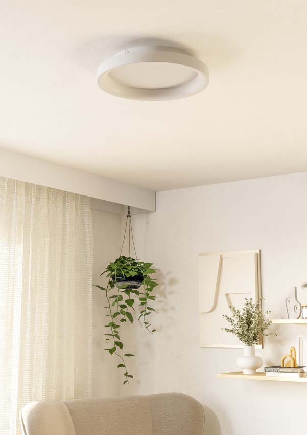 Plafonnier - Blanc - Ø35cm - Dimmable - LED - 1x18W - 2700-6500K - télécommande