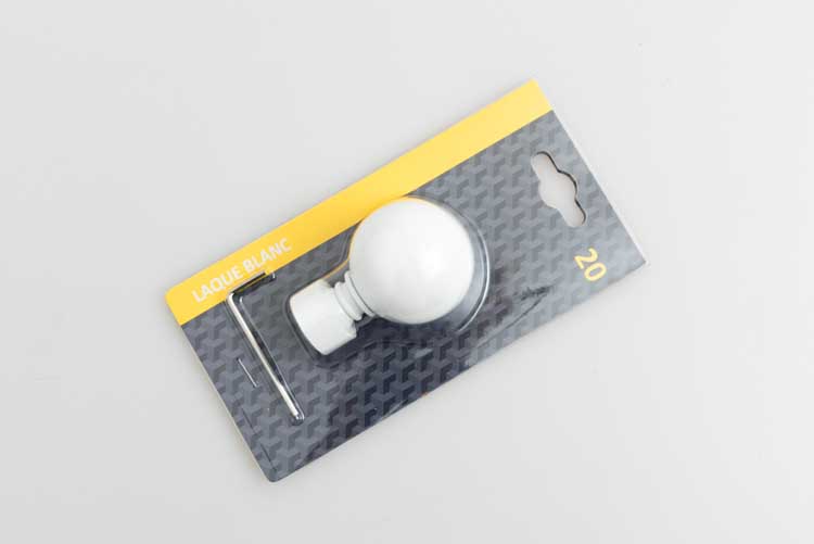 Eindkap boule wit 20mm