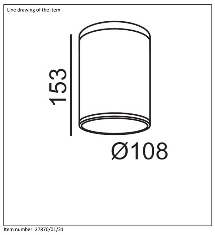 Lucide TUBIX - Spot plafond Extérieur - Ø 10,8 cm - E27 - IP54 - Blanc