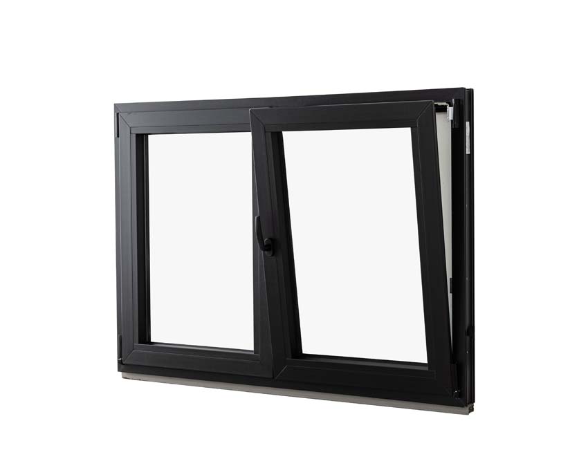2-VAN oscillo-battant pvc Deceuninck Elegant noir/noir B1400xH1000 mm