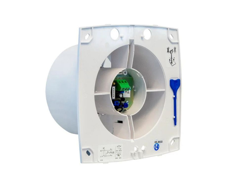 Ventilateur avec minuterie et capteur dhumidité blanc Ø10cm