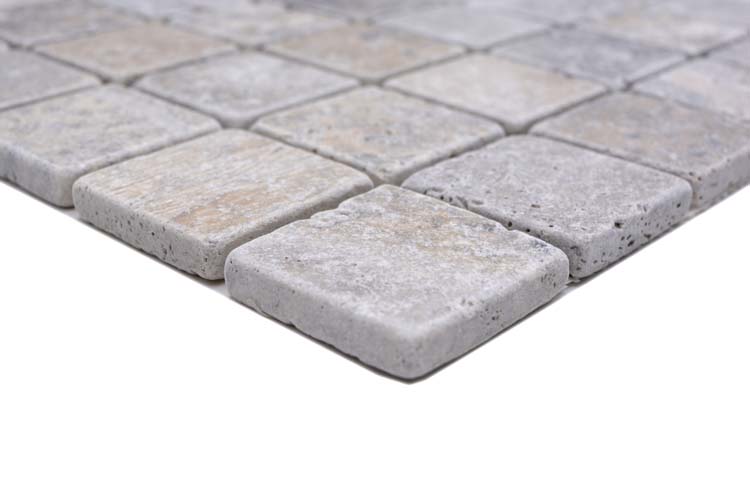 Mozaïek Travertin Medium lichtgrijs 30,5x30,5cm