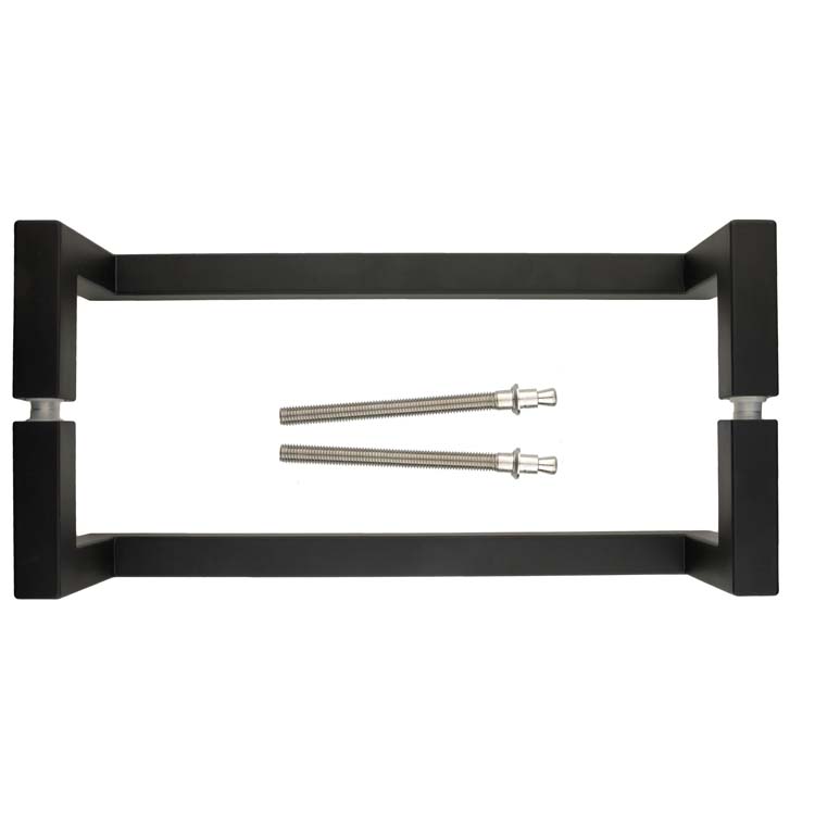 Tirant carré d  20 / 300 noir paire épaisseur porte>3cm