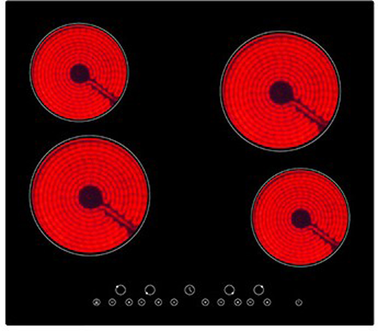 Cuisine blanche/chêne 335 cm - plaque de cuisson vitrocéramique et hotte murale blanche - avec appareils