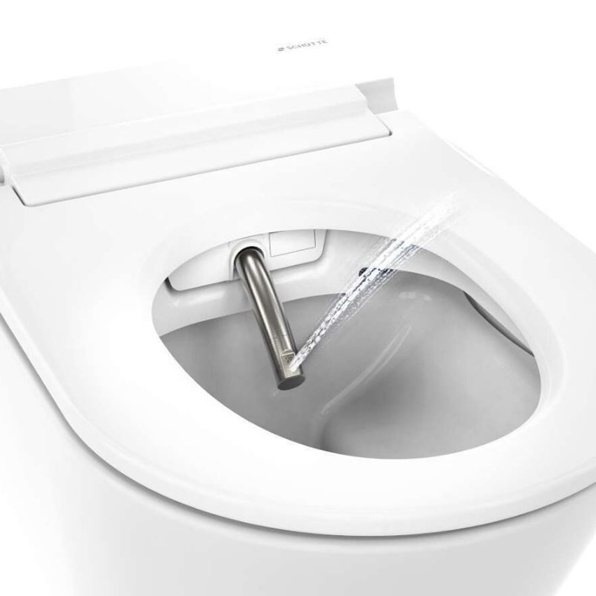 WC-douche Cora sans rebord blanc brillant avec siège de WC softclose