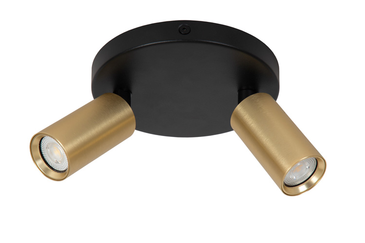 Plafondlamp - mat goud/messing - Ø15cm - 2xGU10 - 50W