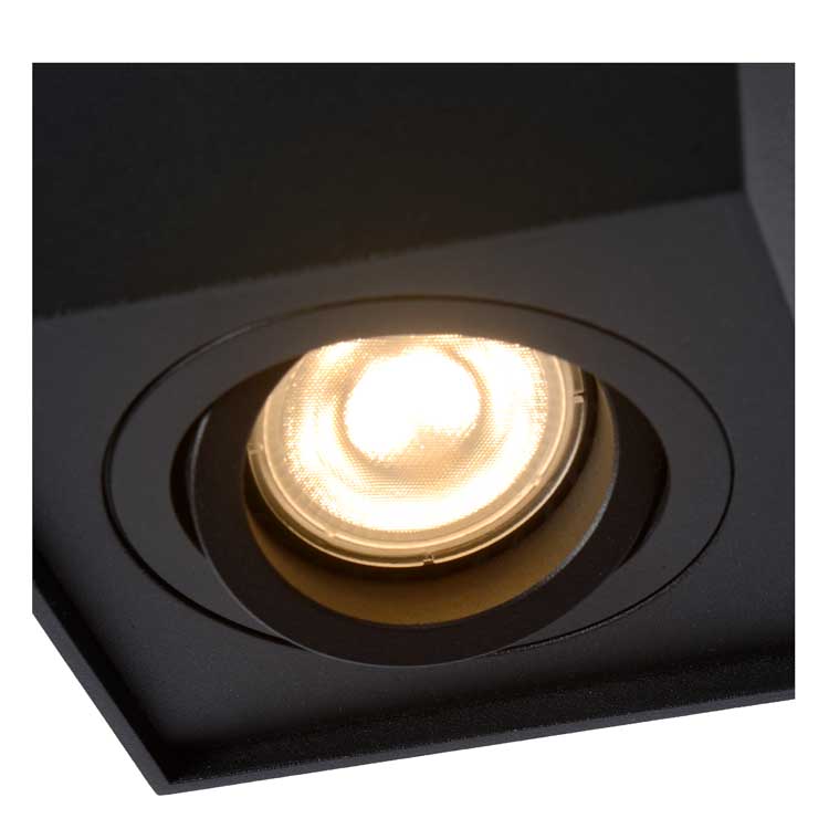 Lucide TUBE - Spot plafond carré - GU10 - Noir