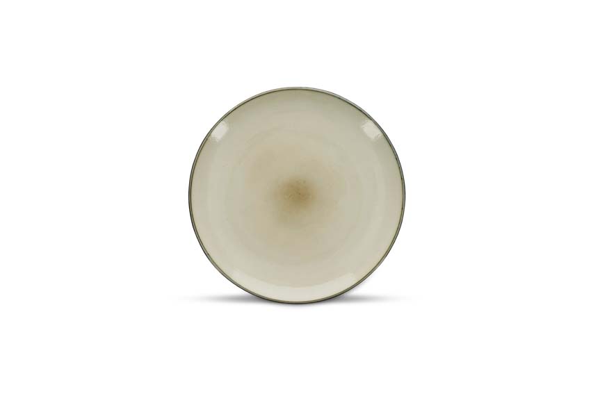 Assiette plate Salt & Pepper Meridian en faïence beige Ø26x3cm
