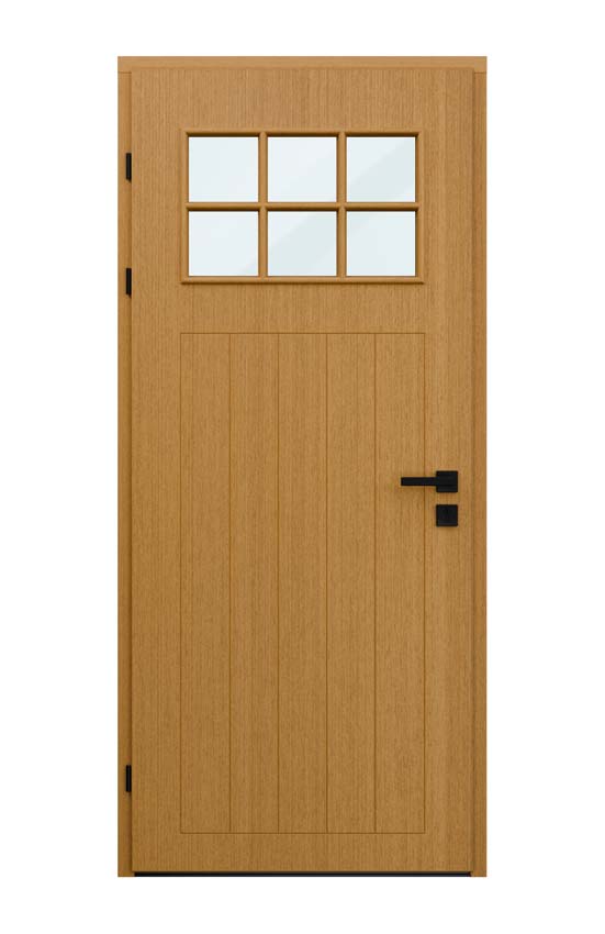 Porte extérieure Alva meranti naturel vitrage clair L980xH2180mm gauche