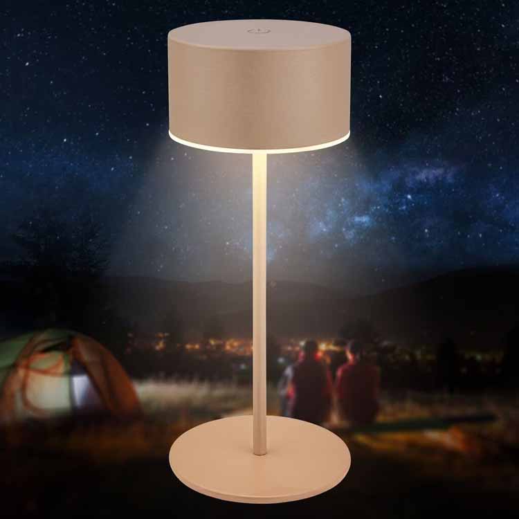 Tafellamp Zurela - beige - 19cm - dimbaar - LED - 3W - 2700K - IP44 - USB