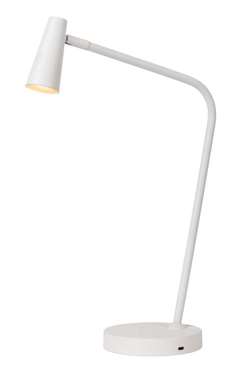 STIRLING - Lampadaire / lampe de lecture Rechargeable - Batterie - LED Dim. - 1x3W 2700K - 3 StepDim - Blanc