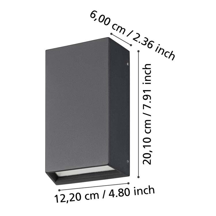 Applique extérieure Gano LED noir 3000-6500K