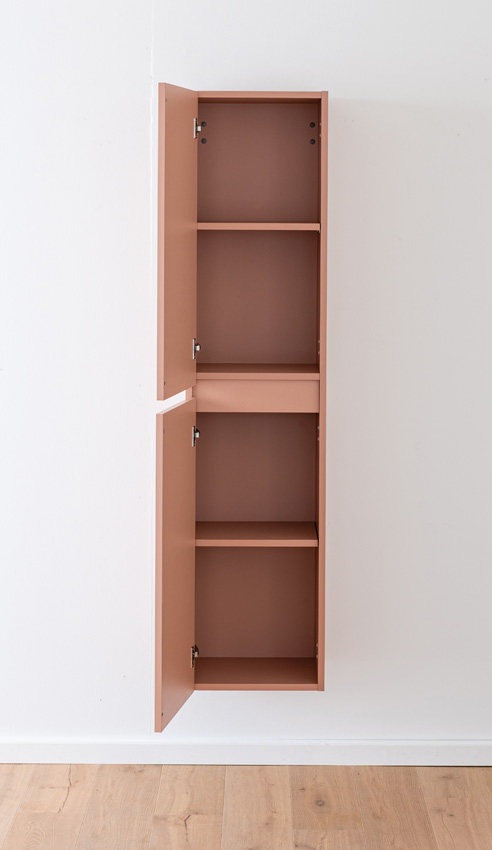 Armoire colonne Dotan abricot suspendue 185x40x32cm