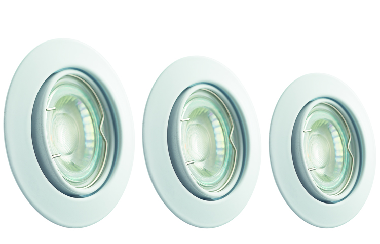 Inbouwspot rond 3x5W GU10 diam 64mm wit (3 stuks)