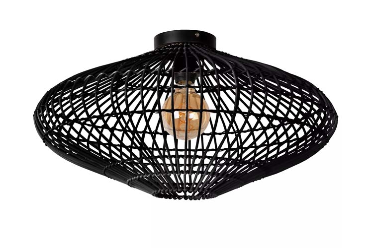 Lucide MAGALI - Plafonnière - Ø 56 cm - 1xE27 - Zwart